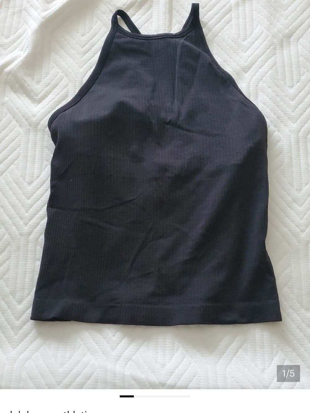 lululemon athletica Black Ribbed Halter Tank size 6